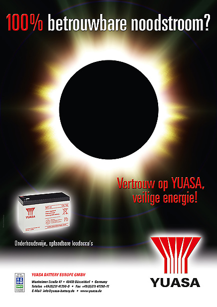 Yuasa Battery Europe - Anzeige Niederlande von Tomm Everett